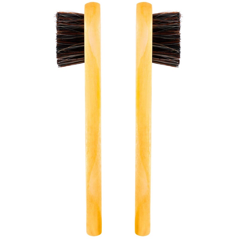 Jovitec 5 Pack Horsehair Polish Applicator Brush Kit Saddle Soap Shoe Shine Brush Dauber Wooden Care Shine Clean for Leather Boot Bag(Light Yellow) - Image 3